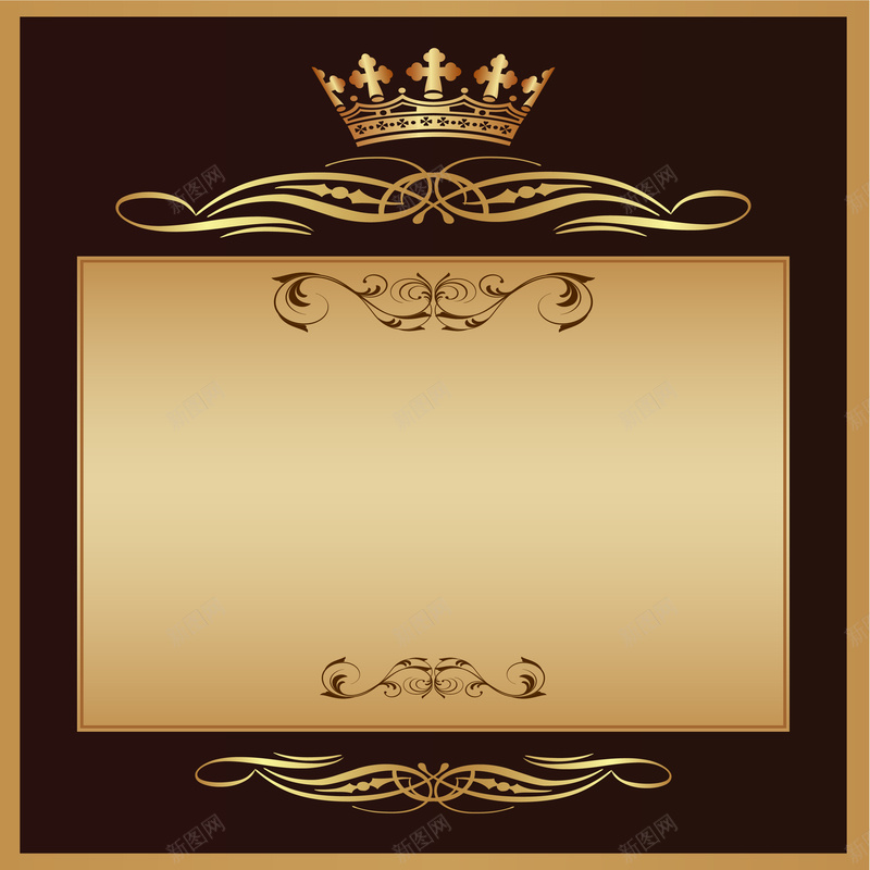 金色皇冠边框背景矢量图ai设计背景_88icon https://88icon.com 海报 皇冠 纹理 背景 质感 边框 金色 矢量图
