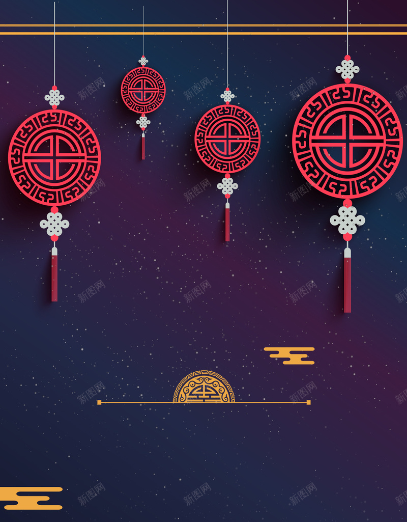 中国风唯美夜空中秋节创意海报H5背景jpg设计背景_88icon https://88icon.com H5 中国传统节日 中国风 中秋 传统图案 创意海报 唯美 团圆 夜空 庆祝 星空 灯笼 边框