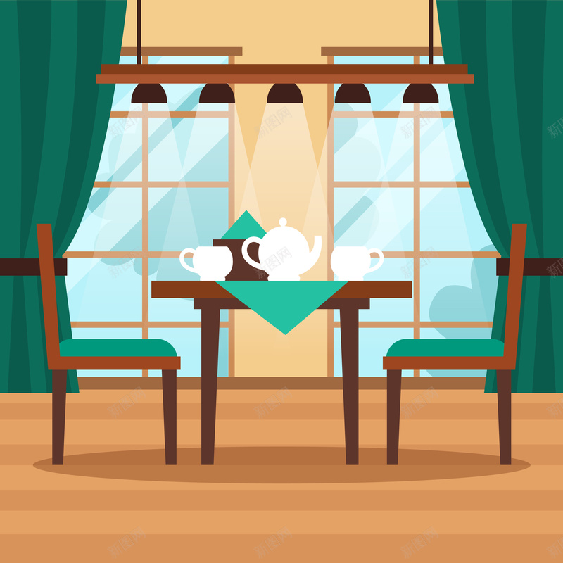手绘卡通餐厅背景矢量图ai设计背景_88icon https://88icon.com 卡通 手绘 海报 童趣 背景 餐厅 矢量图