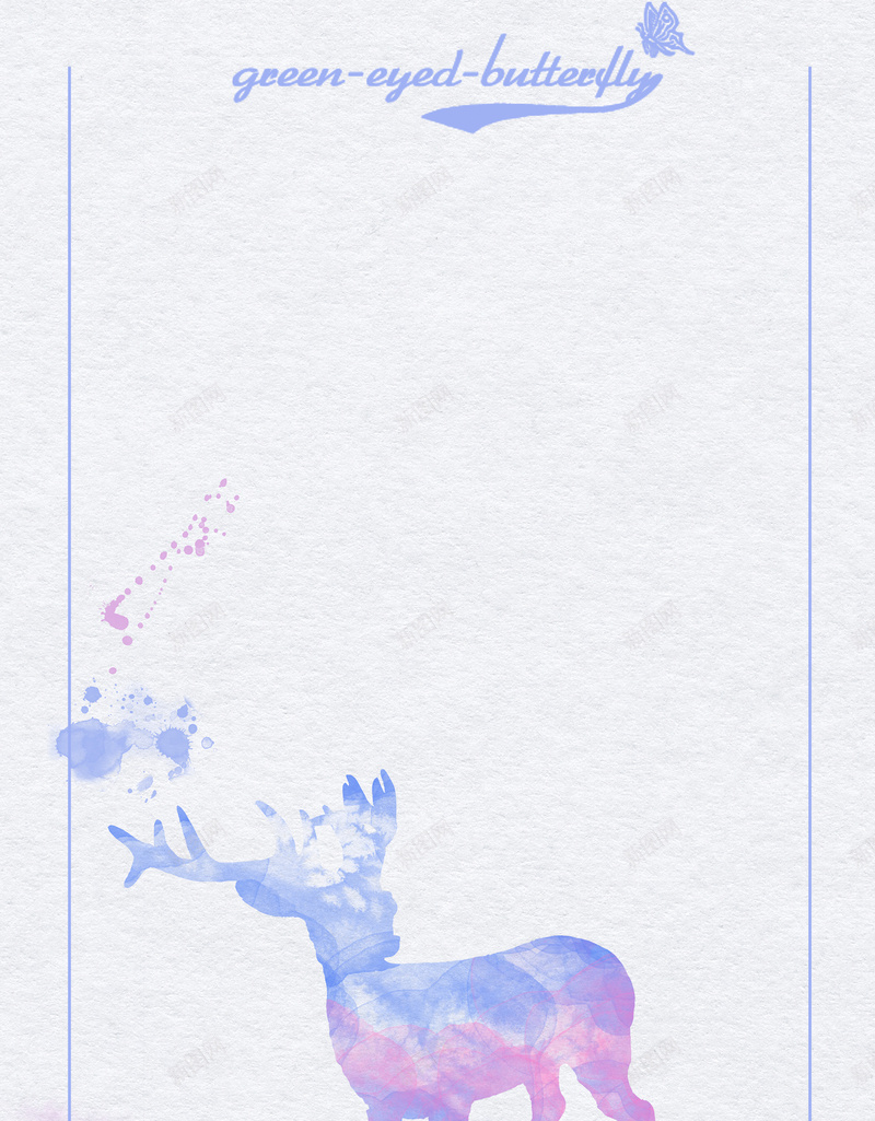 手绘麋鹿简约边框平面广告psd设计背景_88icon https://88icon.com 信纸 台历 墨迹 平面广告 手绘背景 简约边框 贺卡 邀请函 麋鹿