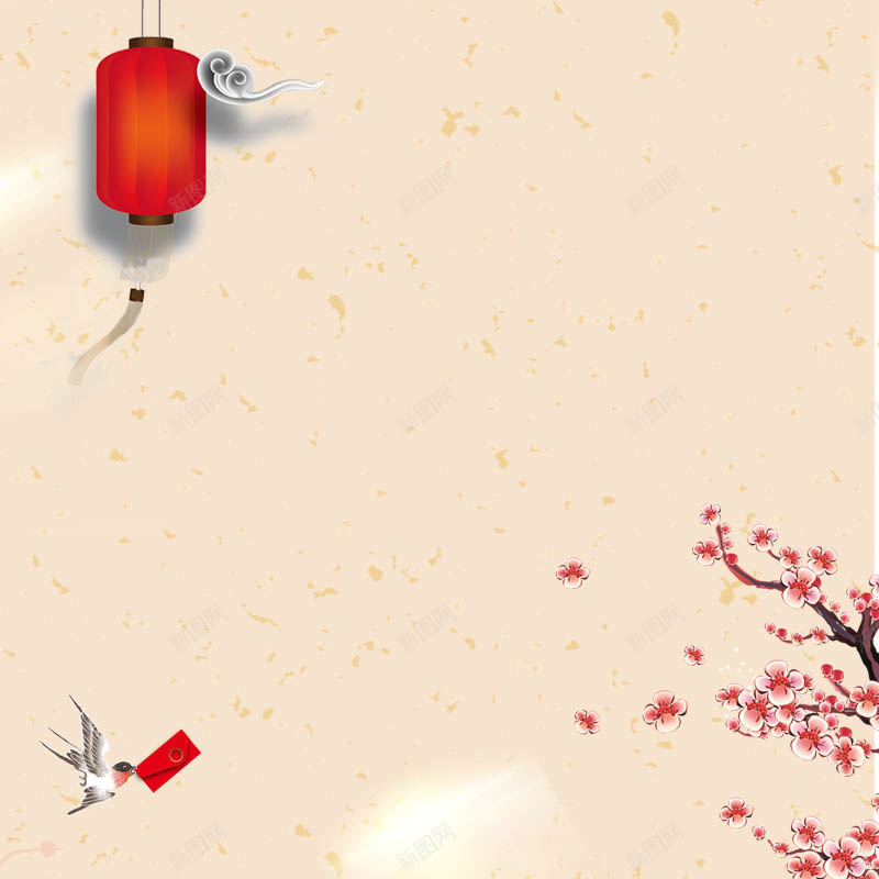2018狗年春节元旦黄色复古电商灯笼梅花主图psd设计背景_88icon https://88icon.com 2018 中国风 主图 元旦 喜鹊 年货节 报喜 新年 春节 春节促销 梅花 灯笼 狗年 黄色