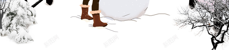 白色手绘雪景堆雪人元素图psd设计背景_88icon https://88icon.com 元素图 冬天 堆雪人 大雪 手绘人物 立冬 背景 节气