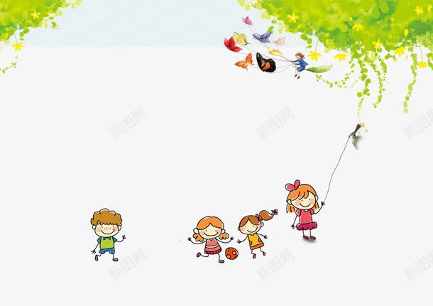 卡通小人png免抠素材_88icon https://88icon.com 卡通 小人 春天 柳枝