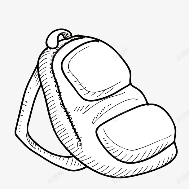 素描背包png免抠素材_88icon https://88icon.com 书包 双肩包 学生 简笔 素描 背包 黑白色