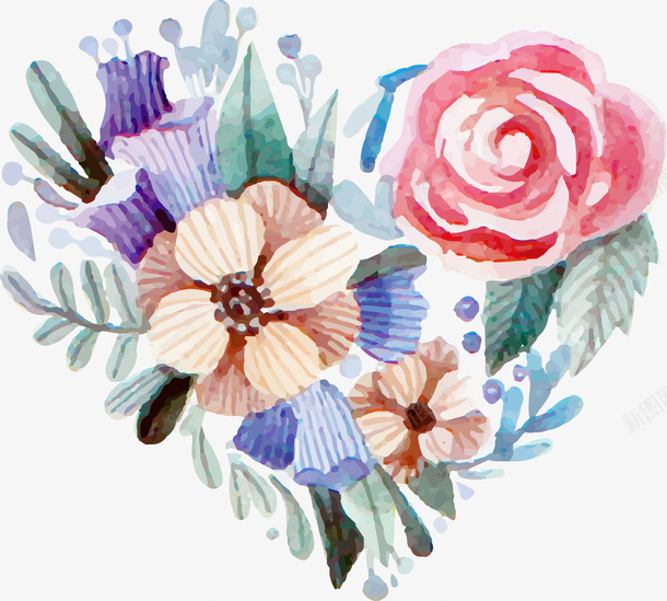 七夕节水彩爱心花朵矢量图eps免抠素材_88icon https://88icon.com 七夕节 卡通手绘 小清新 水彩 爱心 矢量花朵 矢量图