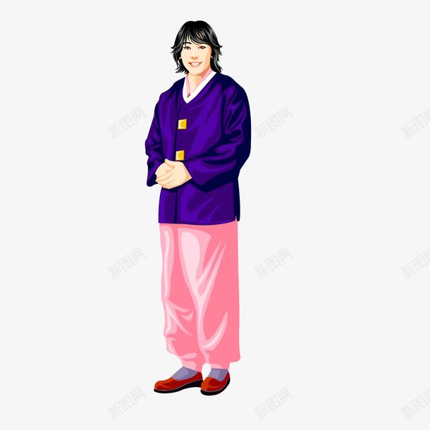 红色韩风民族装饰png免抠素材_88icon https://88icon.com 人物 卡通 国家 服装 服饰 民族文化 特色服饰 韩国 韩风