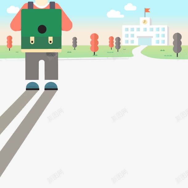 小朋友去上学卡通png免抠素材_88icon https://88icon.com 卡通手绘 卡通校园 卡通校门 去上学 小朋友 校门口卡通 背书包 蓝天白云