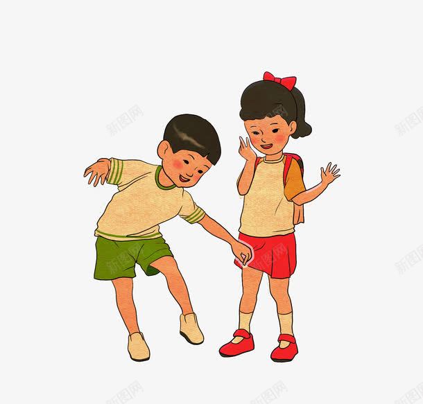 玩耍的孩子png免抠素材_88icon https://88icon.com 卡通 可爱的 学生 小孩 手绘 插图 玩耍的