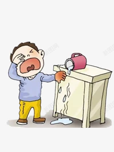被水烫伤的人png免抠素材_88icon https://88icon.com 人物 彩色 柜子 被子