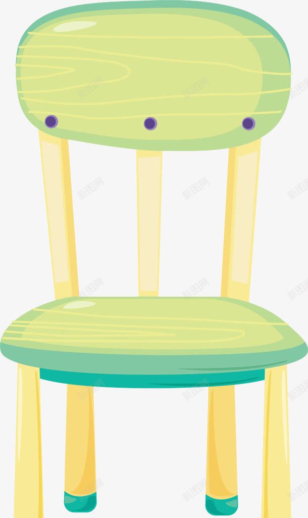 卡通手绘一把椅子png免抠素材_88icon https://88icon.com PNG装饰 凳子 卡通 家居 插图 椅子 绿色的