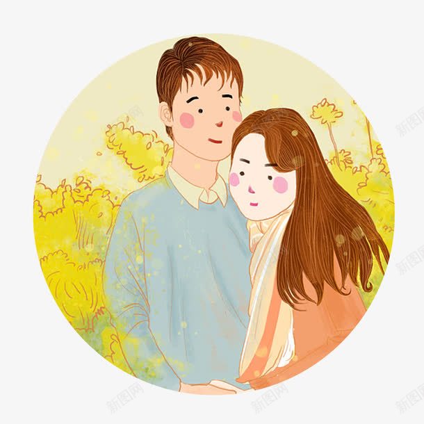 原创纯彩铅手绘爱情的油菜花png免抠素材_88icon https://88icon.com 书籍插画 情侣 手绘人物 插画 春天 油菜花 浪漫 黄色的花