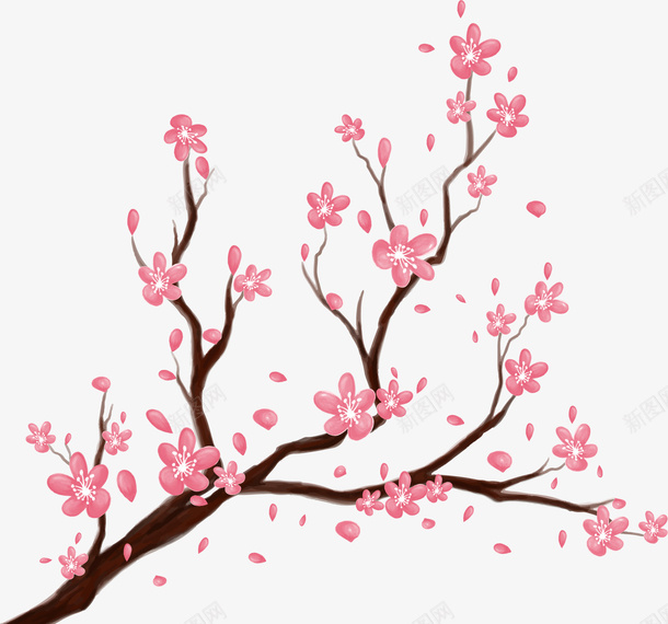 卡通粉色桃花画装饰矢量图ai免抠素材_88icon https://88icon.com 春天 春天浪漫樱花 桃花粉色 樱花 浪漫樱花 粉色 粉色桃花画 矢量图