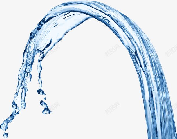 小清新蓝色水流png免抠素材_88icon https://88icon.com 唯美 小清新 水流 水滴 水花 渐变 简约 蓝色