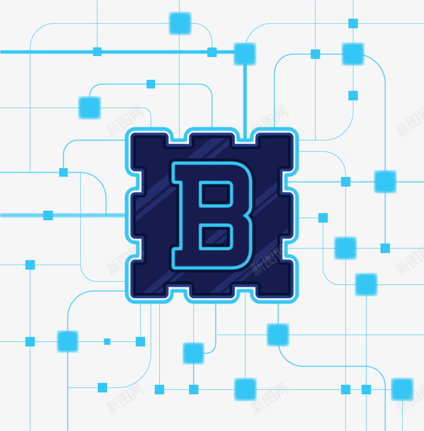 蓝色比特币技术网络矢量图ai免抠素材_88icon https://88icon.com 互联网 区块链 比特币 矢量png 网络金融 金融 矢量图