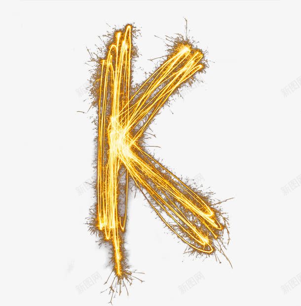 金色字母Kpng免抠素材_88icon https://88icon.com 大写 字母K 效果 烟火字母 缩写 金色字母