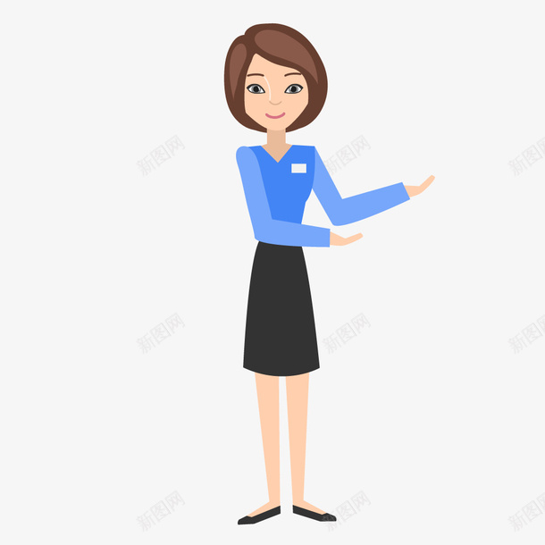 卡通女性销售员人物png免抠素材_88icon https://88icon.com 人物 人物效果图 卡通人物 女人 女性 销售员