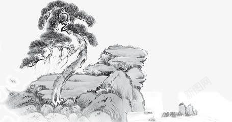 山水的风景画png免抠素材_88icon https://88icon.com 山水 水墨画 风景画