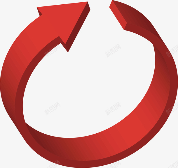 红色立体刷新箭头矢量图ai免抠素材_88icon https://88icon.com 3D箭头 刷新箭头 矢量png 立体效果 箭头 红色箭头 矢量图