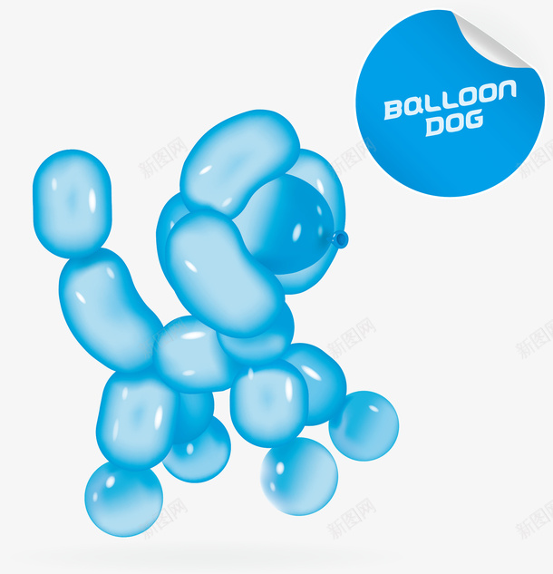 创意气球动物矢量图ai免抠素材_88icon https://88icon.com 创意动物 动物 气球 气球动物 狗 矢量图