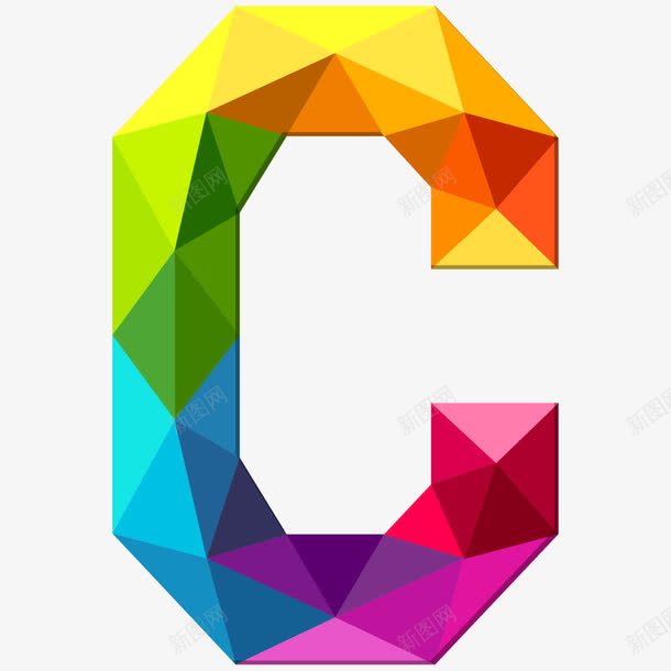 卡通炫彩几何拼接字母Cpng免抠素材_88icon https://88icon.com C png图片 几何 卡通 字母 拼接 炫彩