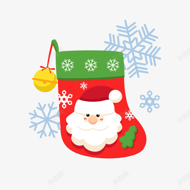 圣诞老人袜子1矢量图ai免抠素材_88icon https://88icon.com 圣诞 老人 节日 袜子 雪花 矢量图