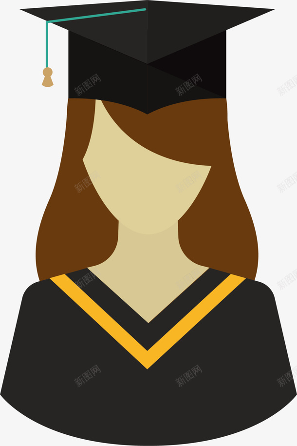 长发美丽毕业女孩png免抠素材_88icon https://88icon.com 博士帽 学士帽 教育 毕业女孩 毕业季 毕业学生 长发女生