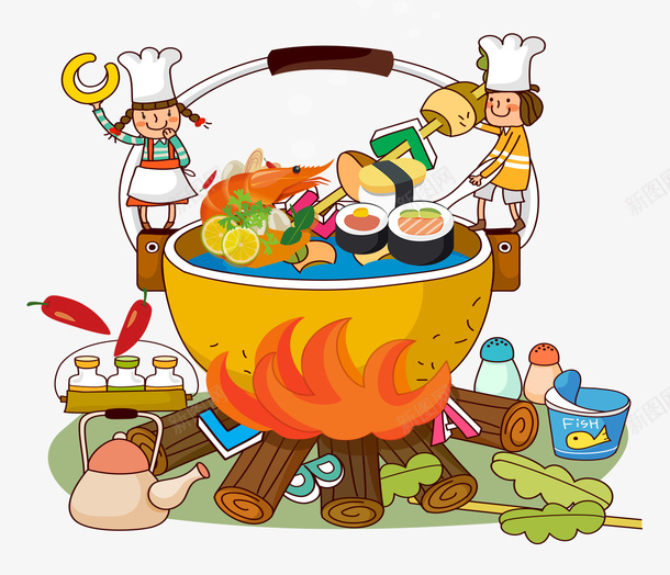 吃货节卡通电商火锅psd免抠素材_88icon https://88icon.com 卡通火锅 卡通美食 吃货 吃货节 火锅 美味 美食 美食节