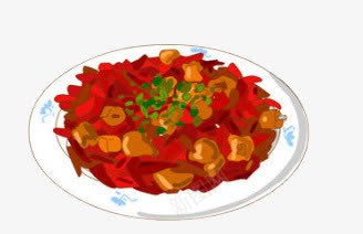 辣子鸡png免抠素材_88icon https://88icon.com 手绘 盘子 辣椒 重庆美食
