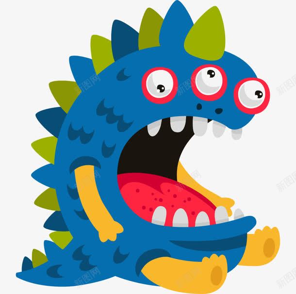 卡通怪兽英文字母Cpng免抠素材_88icon https://88icon.com 动漫动画 动物 卡通 怪兽 手绘 英文字母C 蓝色的