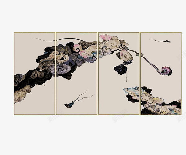 家居装饰新中式水墨挂画png免抠素材_88icon https://88icon.com 书房挂画 客厅挂画 家居装饰挂画 挂画 新中式挂画