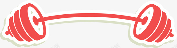 红色扁平卡通哑铃png免抠素材_88icon https://88icon.com 举重杠铃 健康 健身房 卡通杠铃 强身健体 运动健身 锻炼