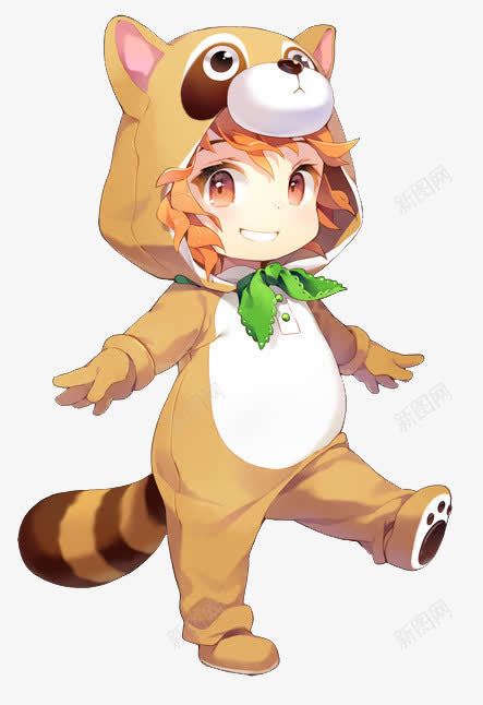 小浣熊卡通服饰可爱少女png免抠素材_88icon https://88icon.com 卡通 可爱 小浣熊 少女 服饰