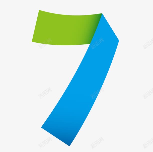彩色折纸数字7png免抠素材_88icon https://88icon.com 创意字体 折纸数字 数字