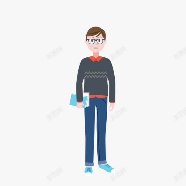 学生png免抠素材_88icon https://88icon.com 毛衣 男生 眼镜 高中生
