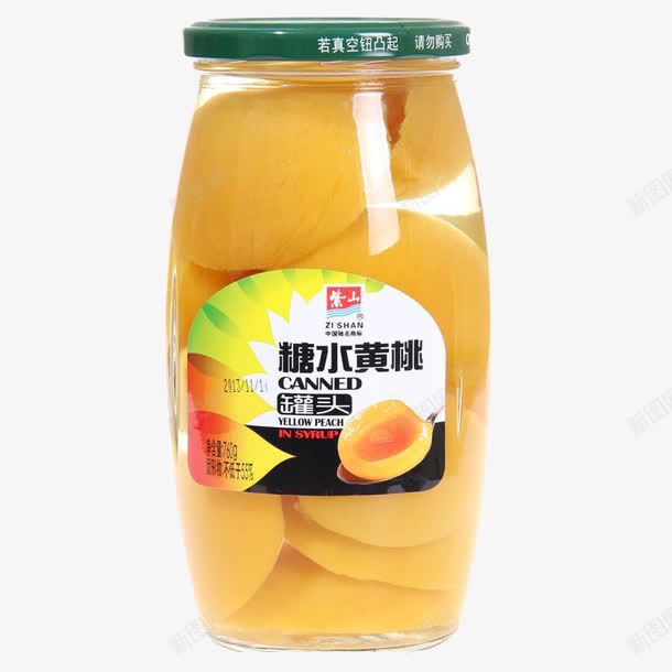 紫山糖水黄桃罐头png免抠素材_88icon https://88icon.com 产品实物 水果罐头 真空包装 罐头 黄桃罐头