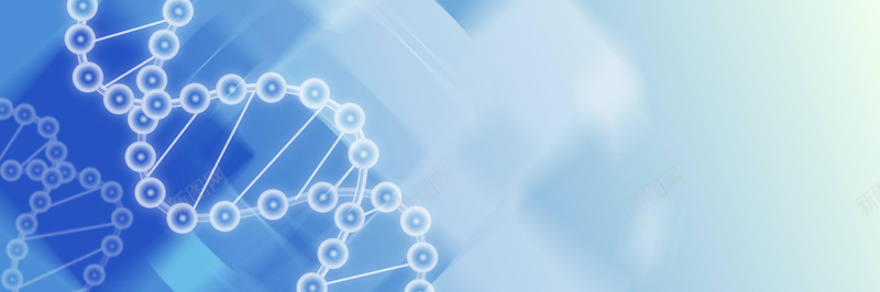 蓝色DNA分子banner背景jpg设计背景_88icon https://88icon.com 几何 分子式 扁平 海报banner 渐变 蓝色背景