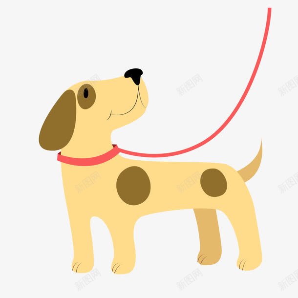 灰色小狗绳子元素png免抠素材_88icon https://88icon.com 卡通插画 圆弧 圆点 宠物 小狗 灰色 红色 纹理 绳子