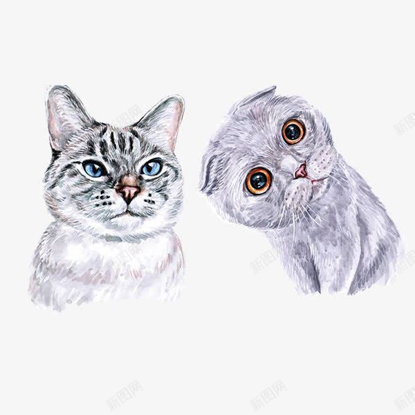 手绘水彩可爱猫咪头像png免抠素材_88icon https://88icon.com 可爱 头像 宠物 手绘 水彩 猫咪