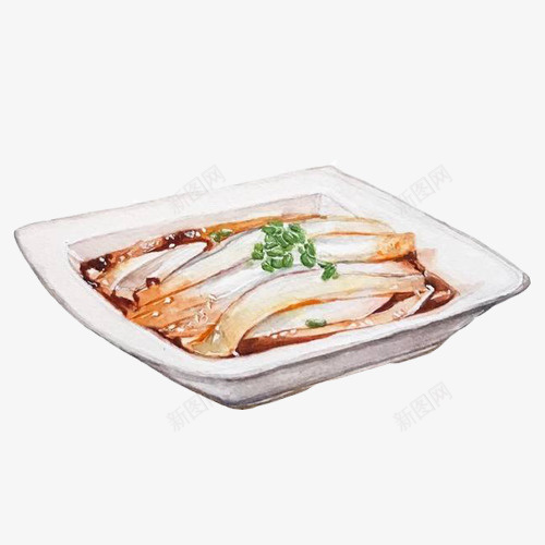 凉粉手绘画片psd免抠素材_88icon https://88icon.com 凉拌食物 凉粉 小吃 手绘美食 白色