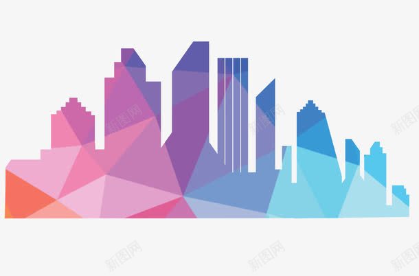 立体几何城市png免抠素材_88icon https://88icon.com 几何 剪影 剪纸 城市 建筑 楼房