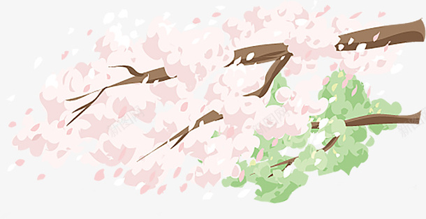 春天花朵绿叶枝条装饰png免抠素材_88icon https://88icon.com 春天 枝条 绿叶 花朵 装饰