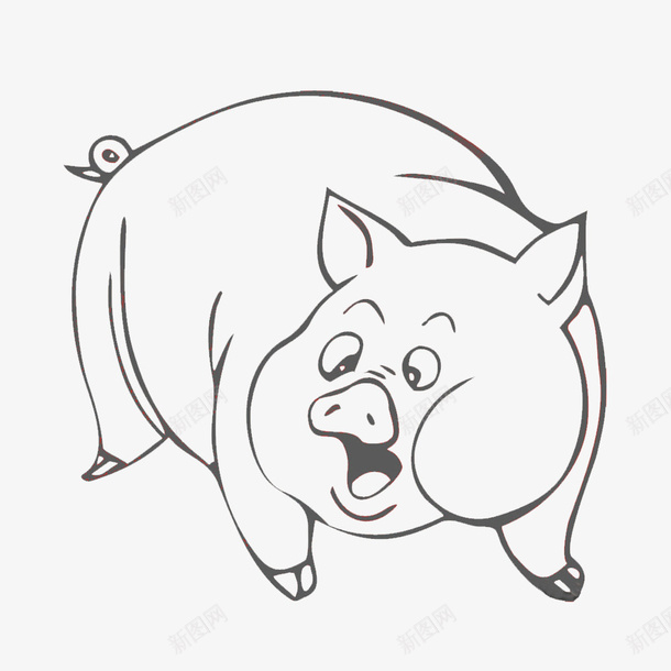 可爱猪简笔画png免抠素材_88icon https://88icon.com 动物剪影 动物简笔画 可爱简笔画 手绘动物 猪剪影 猪简笔画 简洁