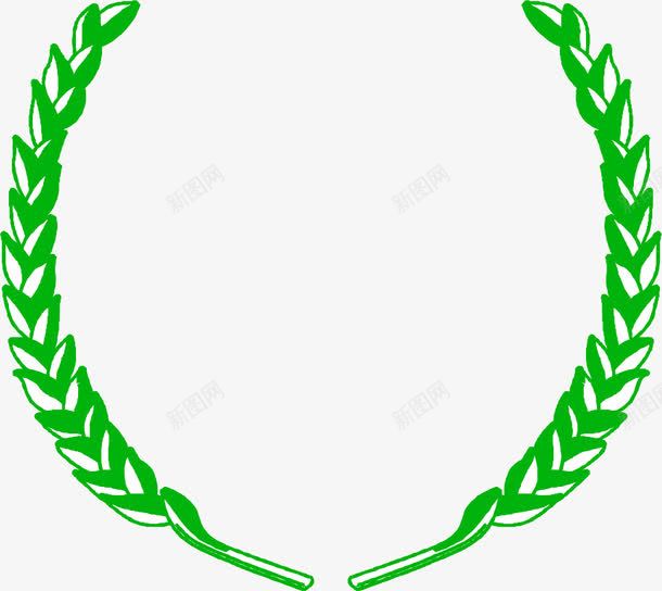 绿色花环外框png免抠素材_88icon https://88icon.com 图形框 外框 大米 大麦 稻穗 稻谷 粮食