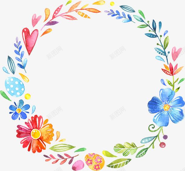 手绘卡通花环png免抠素材_88icon https://88icon.com 婚礼卡片设计 手绘复古花边 手绘精致花边 水墨水彩花纹 浪漫水彩花朵 花边插画元素