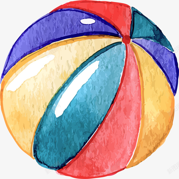 水彩手绘立体皮球png免抠素材_88icon https://88icon.com 儿童玩具 小孩 水彩皮球 游戏 玩耍 立体皮球 童趣