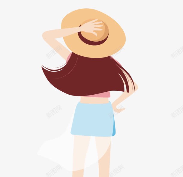 女孩背面png免抠素材_88icon https://88icon.com H5 H5背景 PSD分层 儿童 卡通 学生 手绘 暑期夏利营 汽车 蓝天