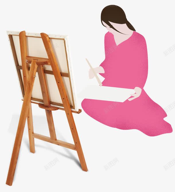 春天卡通手绘女孩写生png免抠素材_88icon https://88icon.com 写生 卡通 女孩 手绘 春天 春天卡通手绘女孩写生 粉色裙子