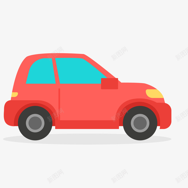 卡通创意小汽车矢量图ai免抠素材_88icon https://88icon.com 交通工具 卡通 汽车 汽车侧面 玩具汽车 红色 矢量图