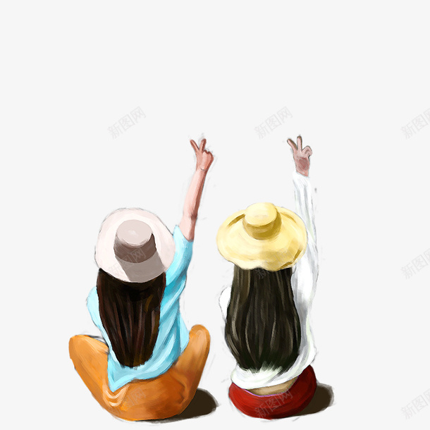 手绘卡通青春洋溢可爱姐妹psd免抠素材_88icon https://88icon.com 卡通 可爱 姐妹 姐妹情深 手绘 青春洋溢