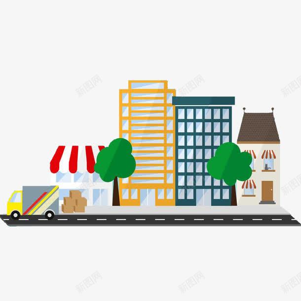 卡通建筑png免抠素材_88icon https://88icon.com MG动画 ppt 几何房子 可爱 平面建筑 房子 扁平化 简约